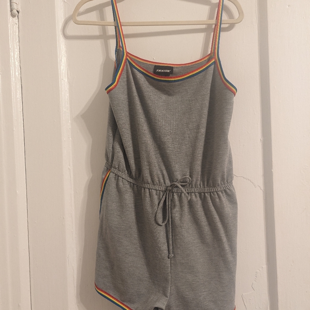😎☀️Rainbow and Grey Romper- M